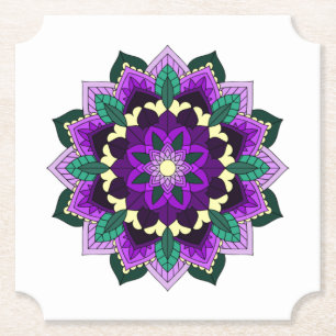 Mandala Pattern 02 in purple Paper Coaster