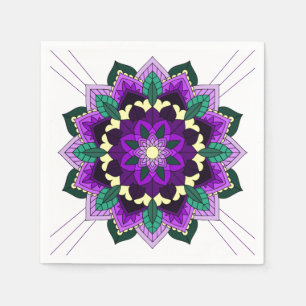 Mandala Pattern 02 in purple Paper Napkin