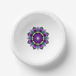 Mandala Pattern 02 in purple Paper Plate