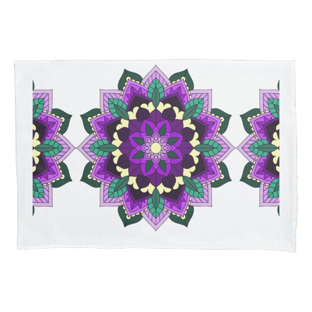 Mandala Pattern 02 in purple Pillowcase (Front-Left)