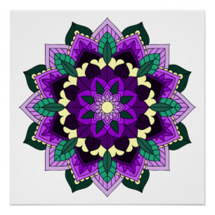 Mandala Pattern 02 in purple Poster