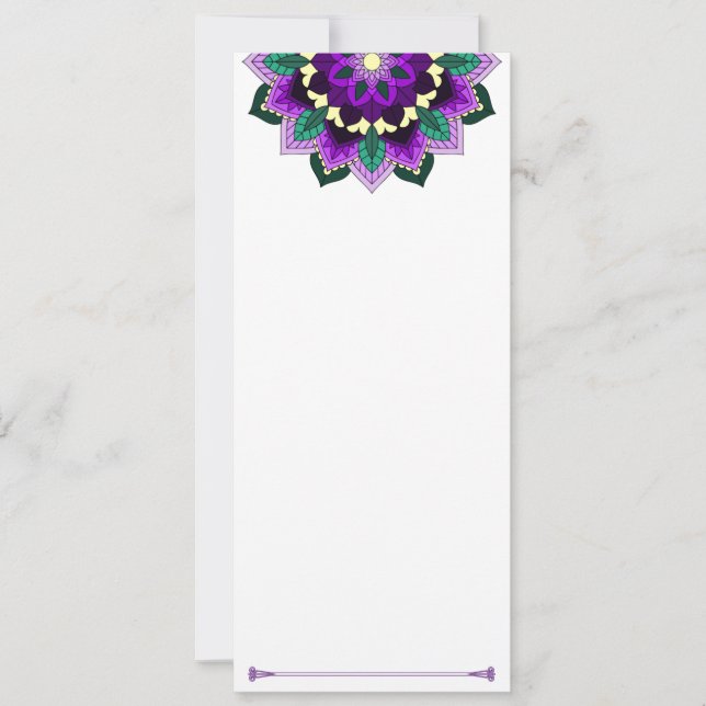 Mandala Pattern 02 in purple Save The Date (Front)