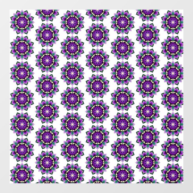 Mandala Pattern 02 in purple Window Cling (Sheet)