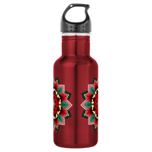Mandala Pattern 02 in red 532 Ml Water Bottle