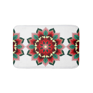 Mandala Pattern 02 in red Bath Mat