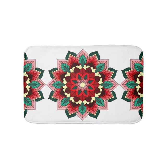 Mandala Pattern 02 in red Bath Mat (Front)