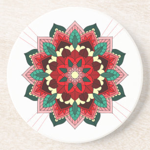 Mandala Pattern 02 in red Coaster