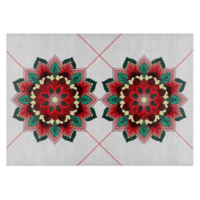 Mandala Pattern 02 in red Cutting Board (Front)