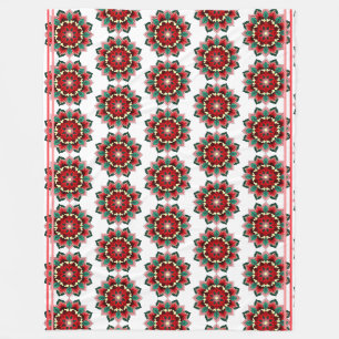 Mandala Pattern 02 in red Fleece Blanket