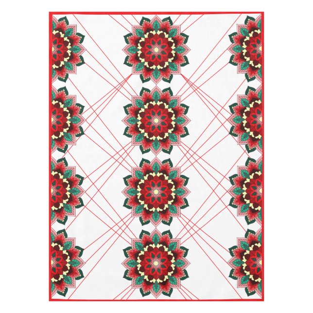 Mandala Pattern 02 in red Tablecloth (Front)