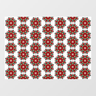 Mandala Pattern 02 in red Window Cling