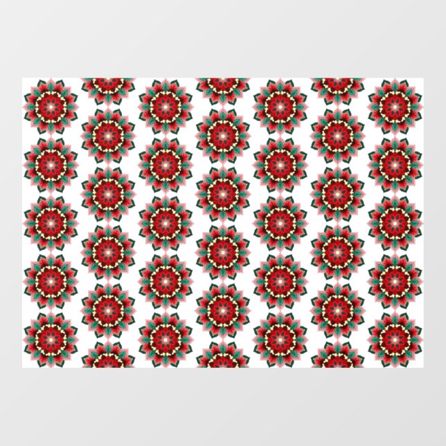 Mandala Pattern 02 in red Window Cling (Sheet)