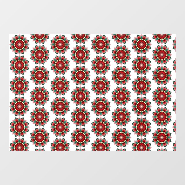 Mandala Pattern 02 in red Window Cling (Sheet)