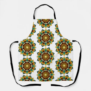 Mandala Pattern 02 in yellow & tan Apron