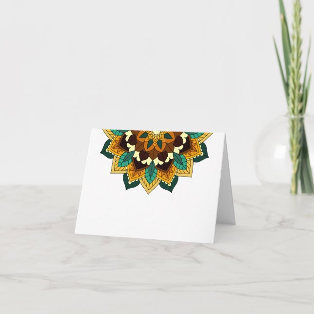 Mandala Pattern 02 in yellow & tan Card (Front)