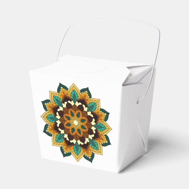 Mandala Pattern 02 in yellow & tan Favor Box (Front Side)