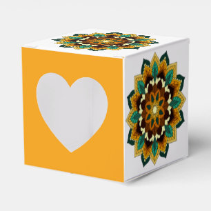 Mandala Pattern 02 in yellow & tan Favor Box