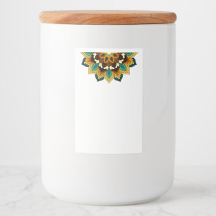 Mandala Pattern 02 in yellow & tan Food Label