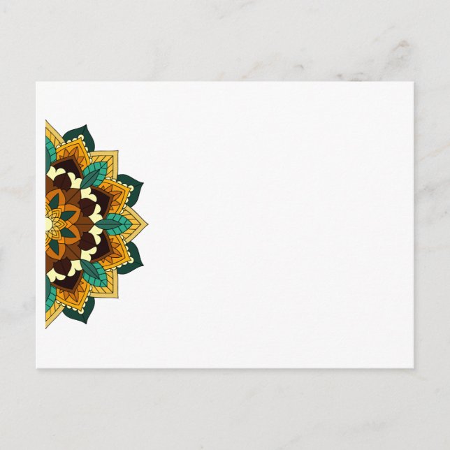 Mandala Pattern 02 in yellow & tan Invitation Post Postcard (Front)