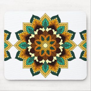 Mandala Pattern 02 in yellow & tan Mouse Pad