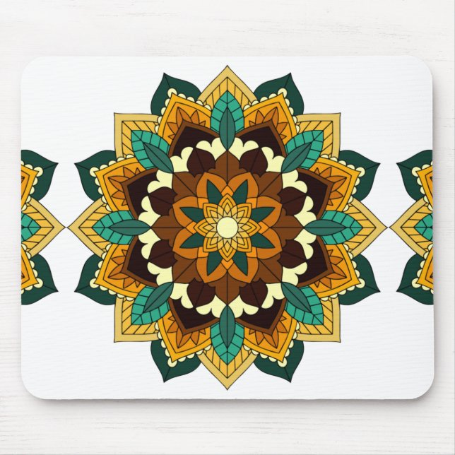 Mandala Pattern 02 in yellow & tan Mouse Pad (Front)