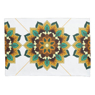 Mandala Pattern 02 in yellow & tan Pillowcase