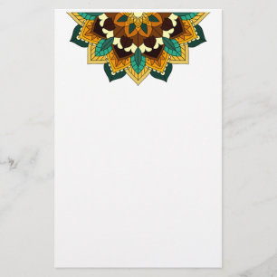Mandala Pattern 02 in yellow & tan Stationery
