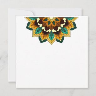 Mandala Pattern 02 in yellow & tan Thank You Card
