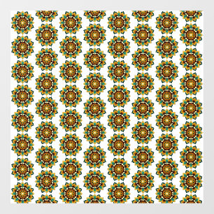 Mandala Pattern 02 in yellow & tan Window Cling