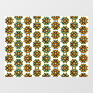 Mandala Pattern 02 in yellow & tan Window Cling
