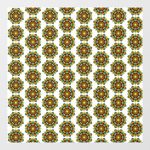 Mandala Pattern 02 in yellow & tan Window Cling