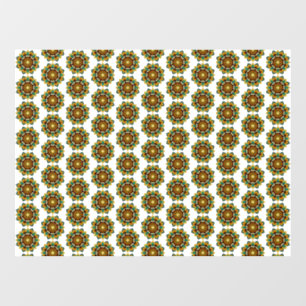 Mandala Pattern 02 in yellow & tan Window Cling