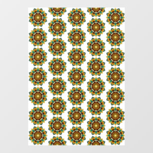 Mandala Pattern 02 in yellow & tan Window Cling