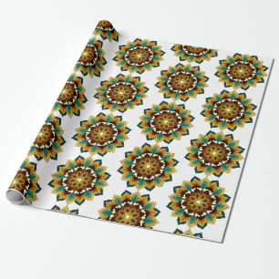Mandala Pattern 02 in yellow & tan Wrapping Paper