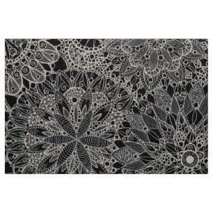 Mandala Pattern Black Fabric