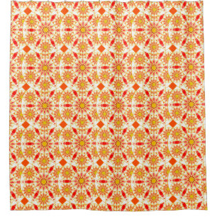 Mandala pattern, brick red, rust, gold