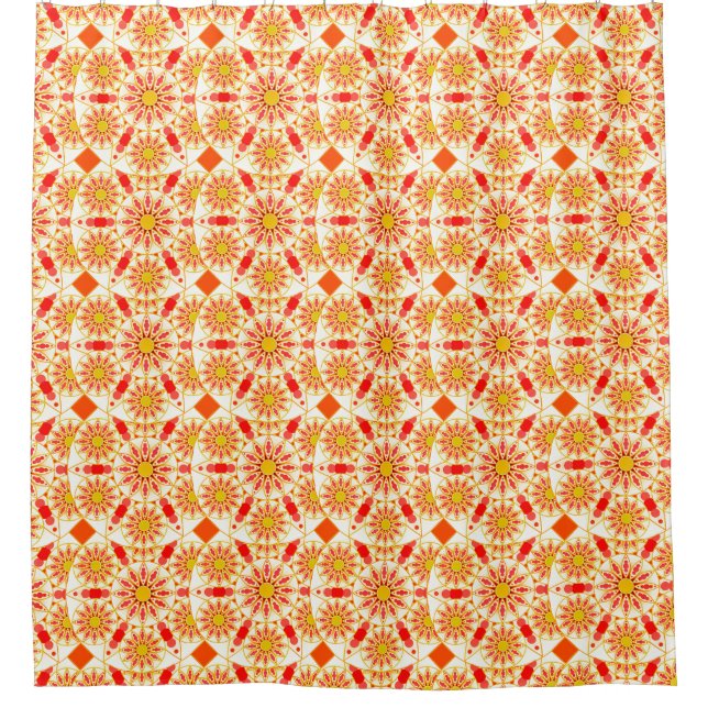 Mandala pattern, brick red, rust, gold (Front)