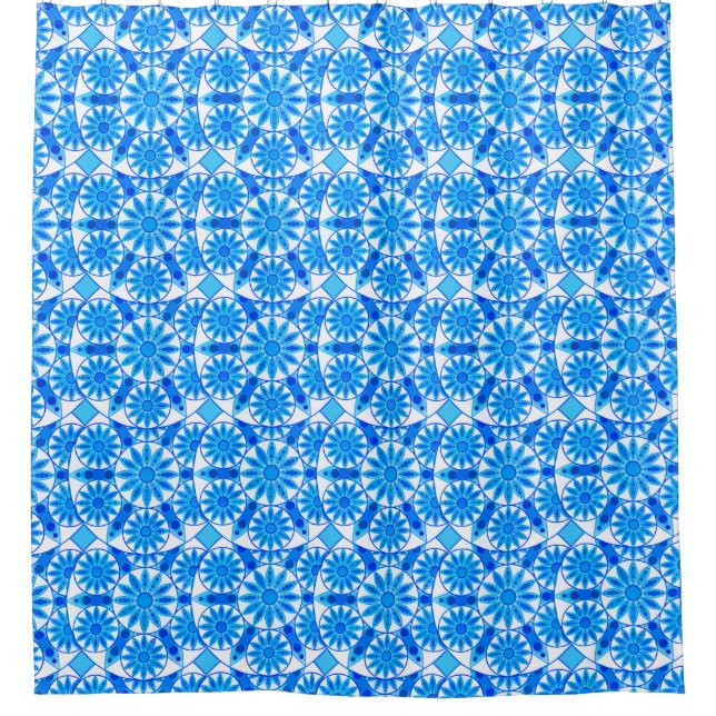 Mandala pattern, cobalt blue, turquoise and white (Front)