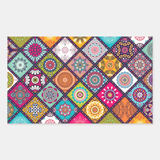 Mandala pattern colourful Moroccan Sticker (Front)