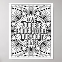 Mandala Pattern colouring page mindfulness quote