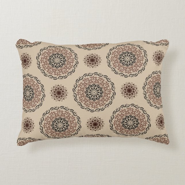 mandala pattern design accent pillow (Front)