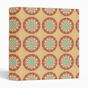 Mandala pattern in caramel and chocolate binder