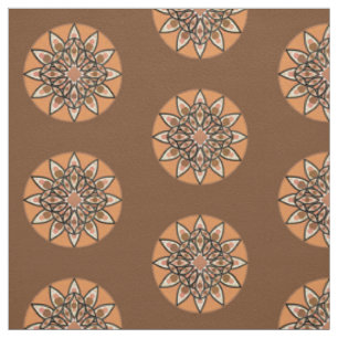 Mandala pattern in chocolate, terracotta and rust fabric