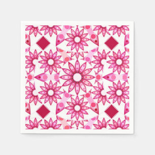 Mandala pattern in shades of pink, maroon napkin