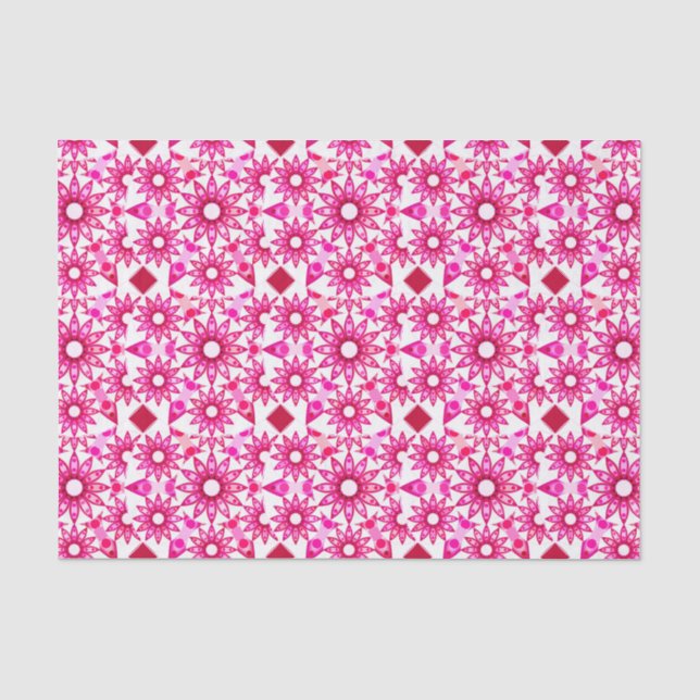 Mandala pattern in shades of pink, maroon tissue paper (Front)