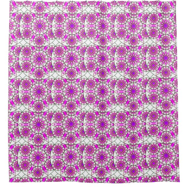 Mandala pattern, lavender, pink, hot pink, white (Front)