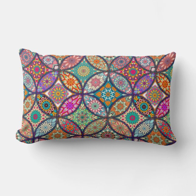 Mandala Pattern Lumbar Pillow (Front)