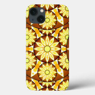 Mandala pattern, shades of brown and gold iPhone 13 case