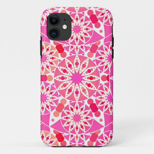 Mandala pattern, shades of pink and coral Case-Mate iPhone case (Back)