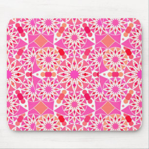 Mandala pattern, shades of pink and coral mouse pad